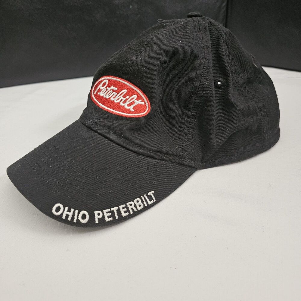 Peterbilt Logo Black Hat Twill Cap Baseball Adjustable  OHIO Peterbilt Licensed